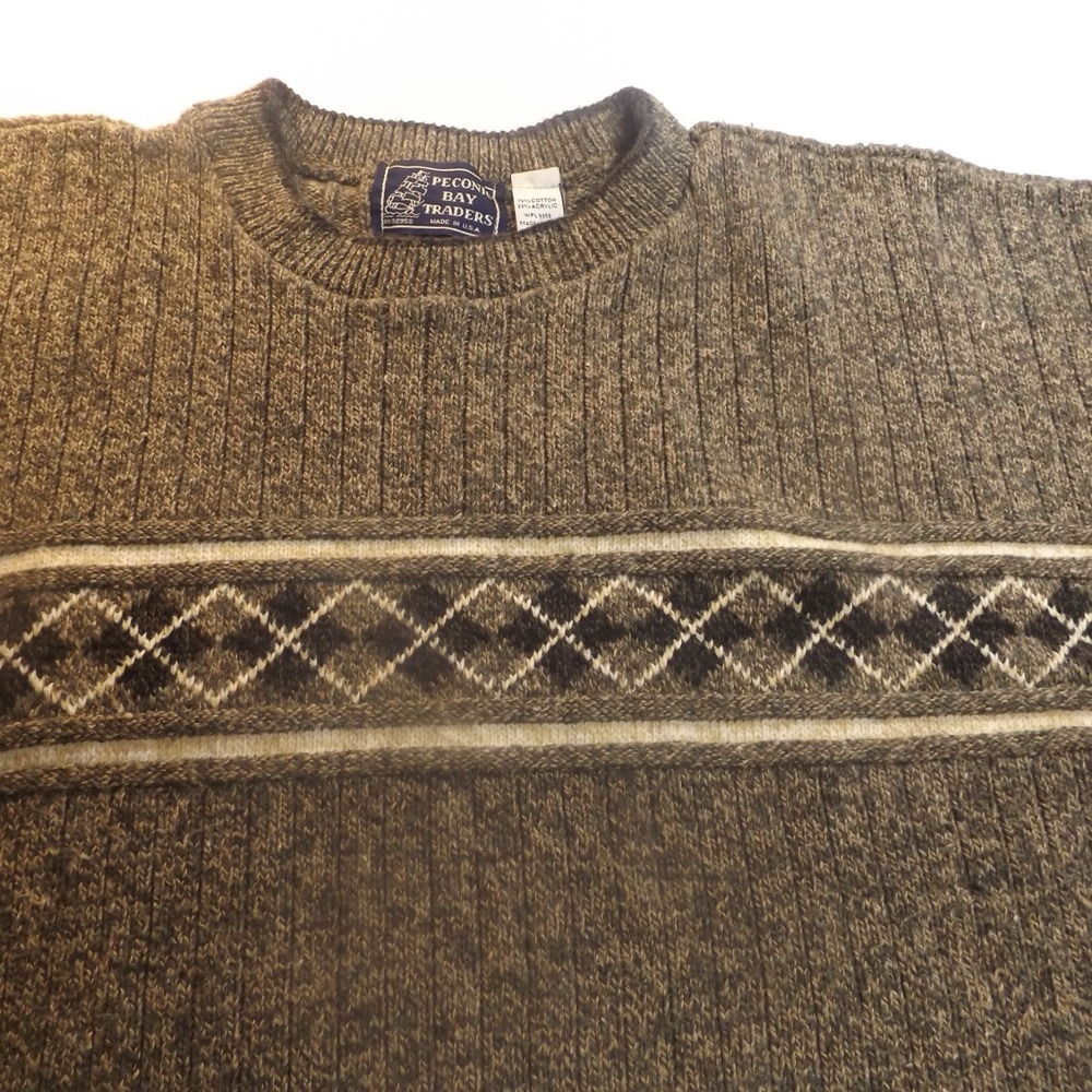 Vintage 90's Peconic Bay Trader Diamond Design Made in the USA, Size L